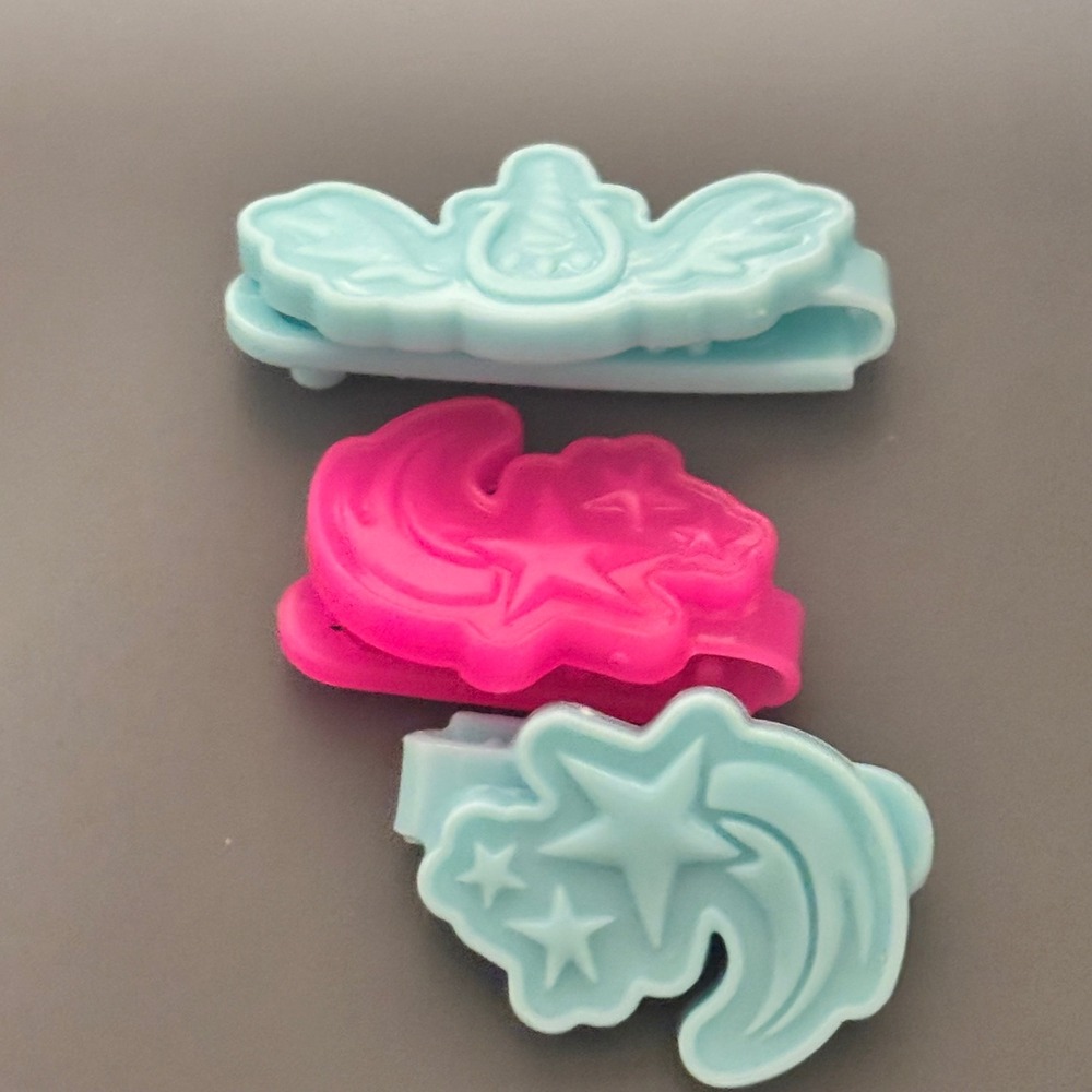 My Little Pony Equestria Girls Hair Clips Accessories Lot 3 Pink Blue Wings Star